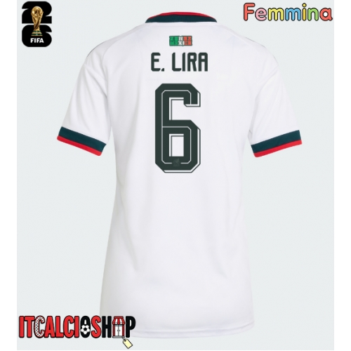 Messico Erik Lira #6 Seconda Maglia Femmina Mondiali 2026 Manica Corta
